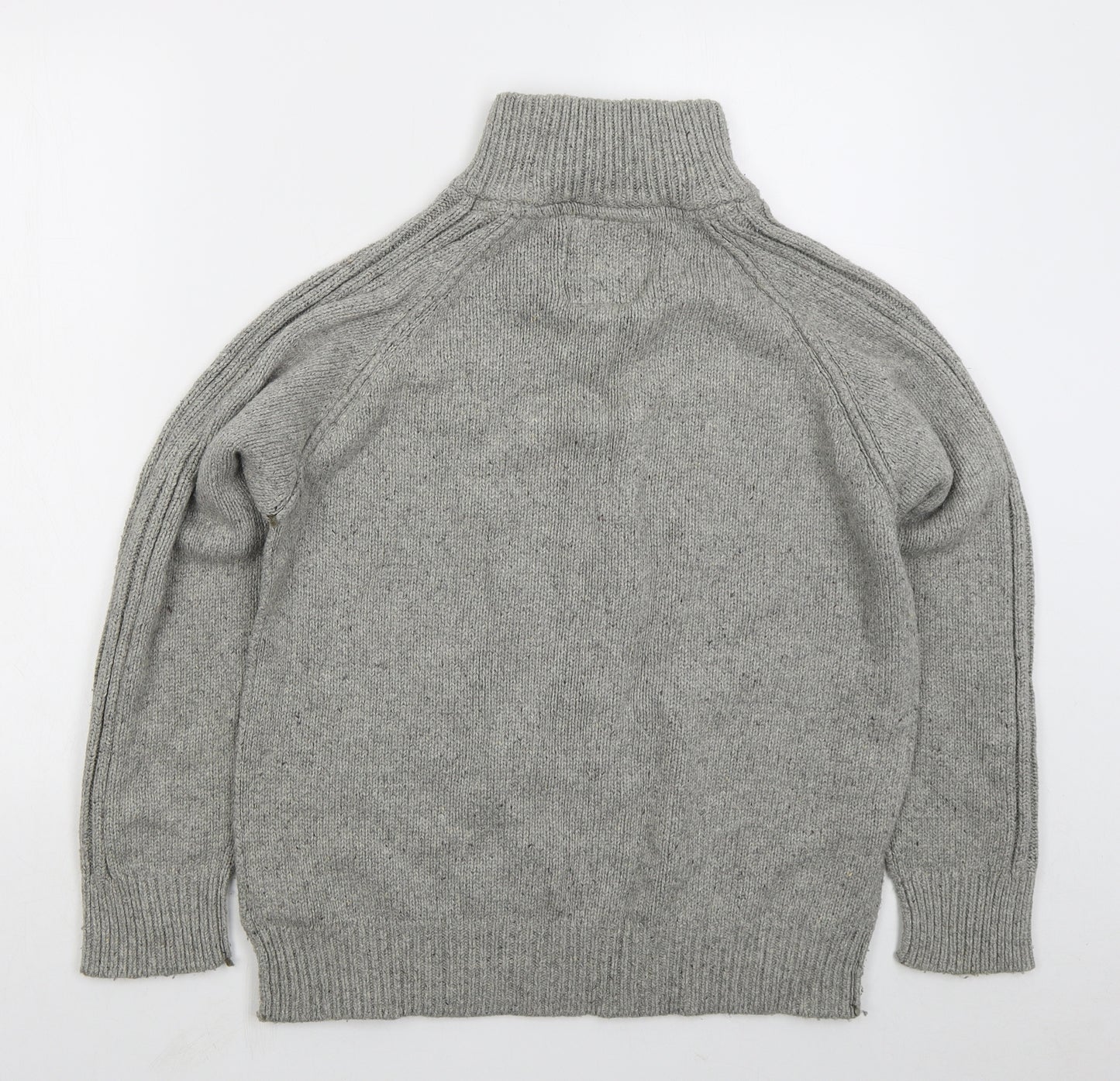 Marks and Spencer Mens Grey V-Neck Cotton Pullover Jumper Size S