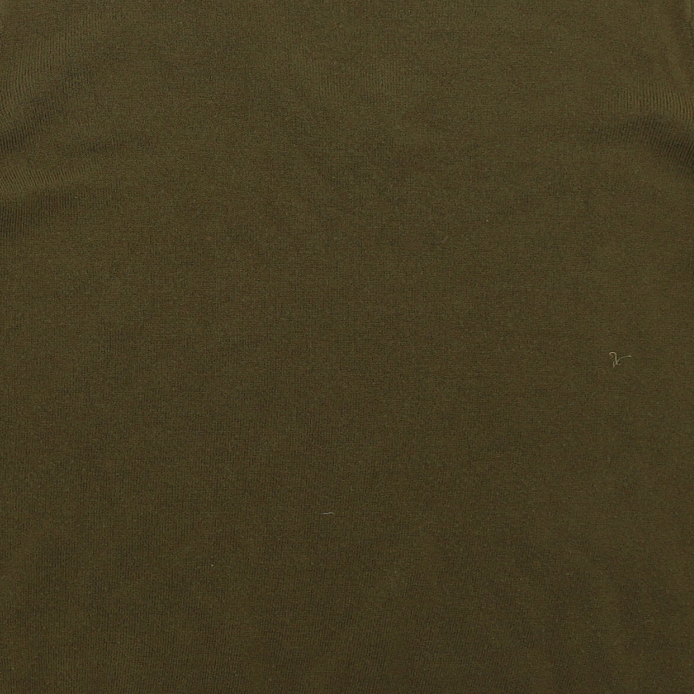 Bonmarché Womens Green V-Neck Acrylic Pullover Jumper Size L