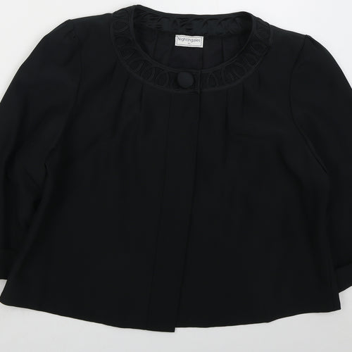 Nightingales Womens Black Jacket Size 8 Button
