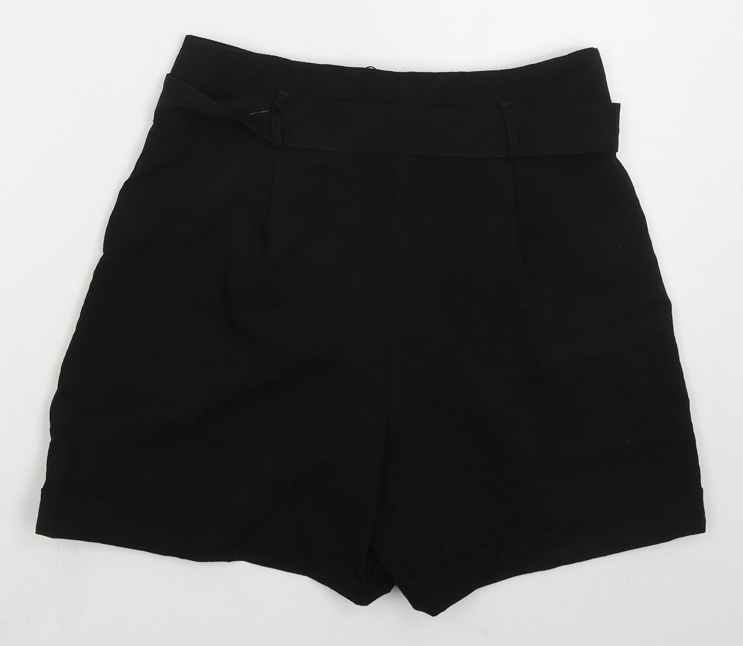 Primark Womens Black Viscose Bermuda Shorts Size 10 L3 in Regular Hook & Eye