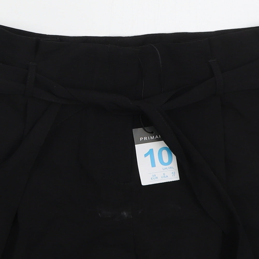 Primark Womens Black Viscose Bermuda Shorts Size 10 L3 in Regular Hook & Eye