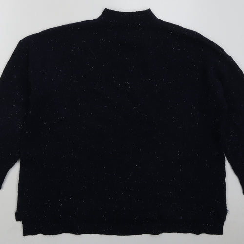 Simply Be Womens Blue Mock Neck Acrylic Pullover Jumper Size 16