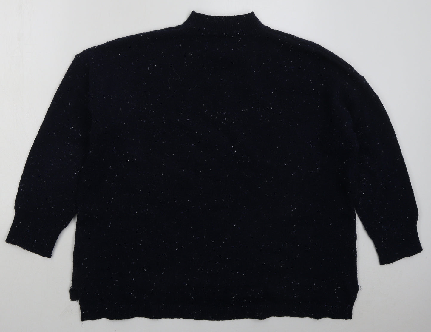 Simply Be Womens Blue Mock Neck Acrylic Pullover Jumper Size 16