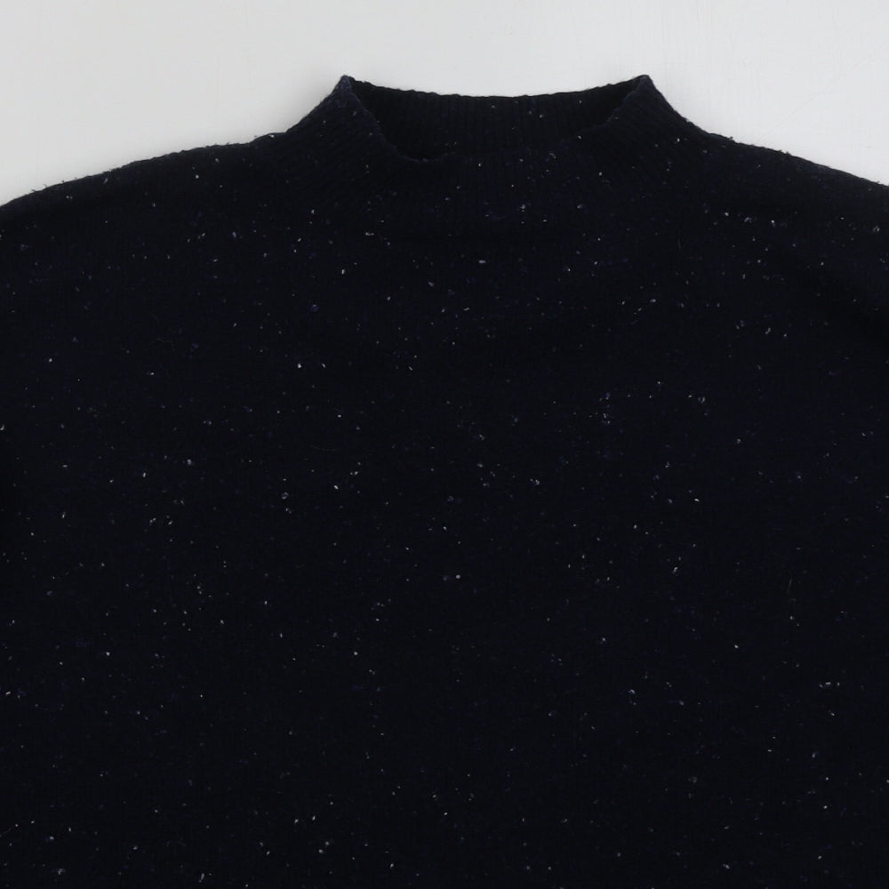 Simply Be Womens Blue Mock Neck Acrylic Pullover Jumper Size 16