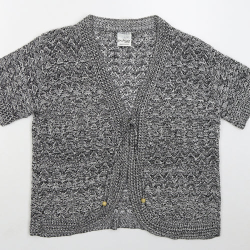 Pulse Womens Grey V-Neck Acrylic Cardigan Jumper Size L