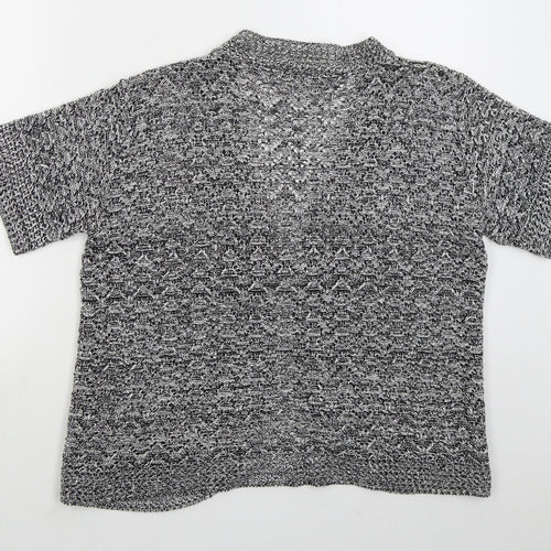 Pulse Womens Grey V-Neck Acrylic Cardigan Jumper Size L