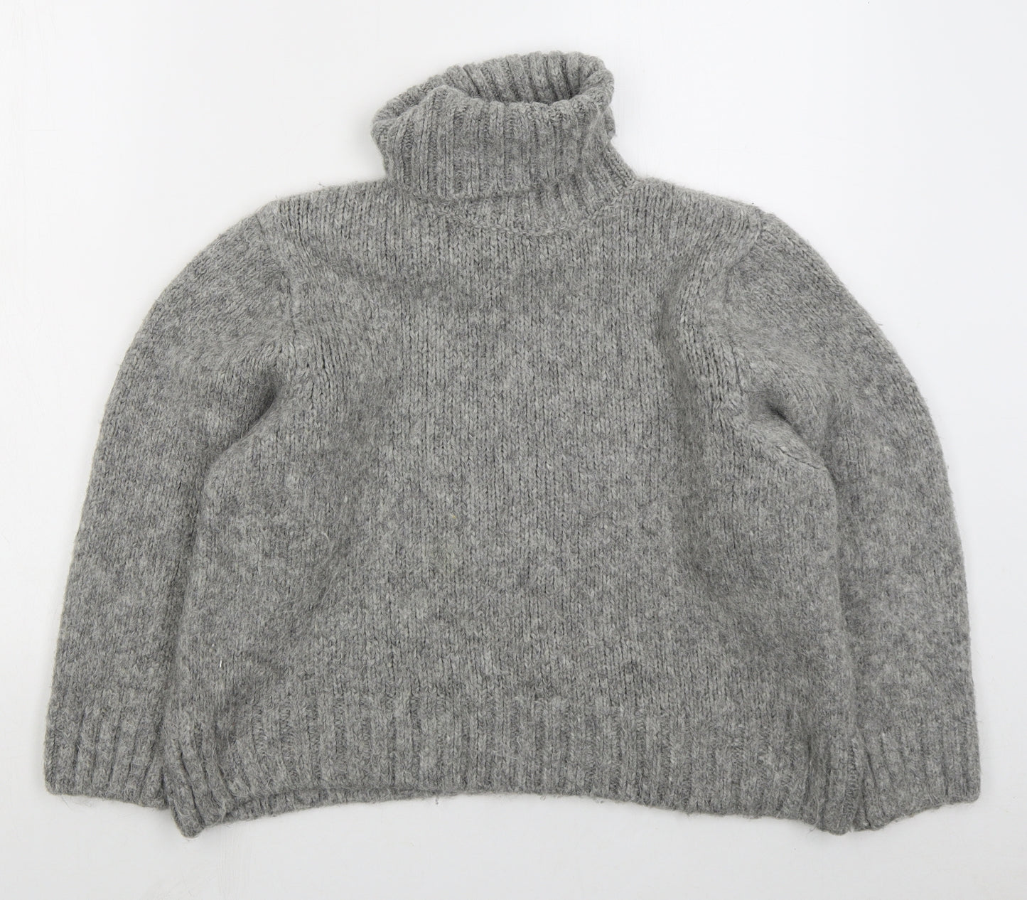 Primark Womens Grey Roll Neck Acrylic Pullover Jumper Size 12