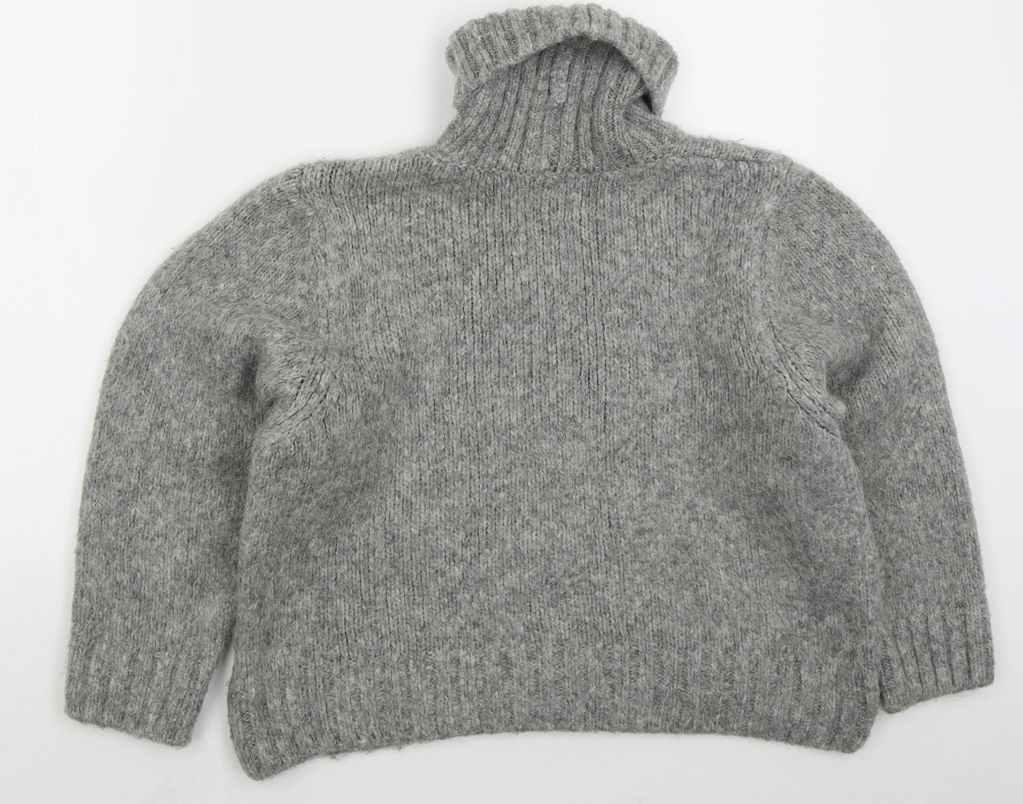 Primark Womens Grey Roll Neck Acrylic Pullover Jumper Size 12