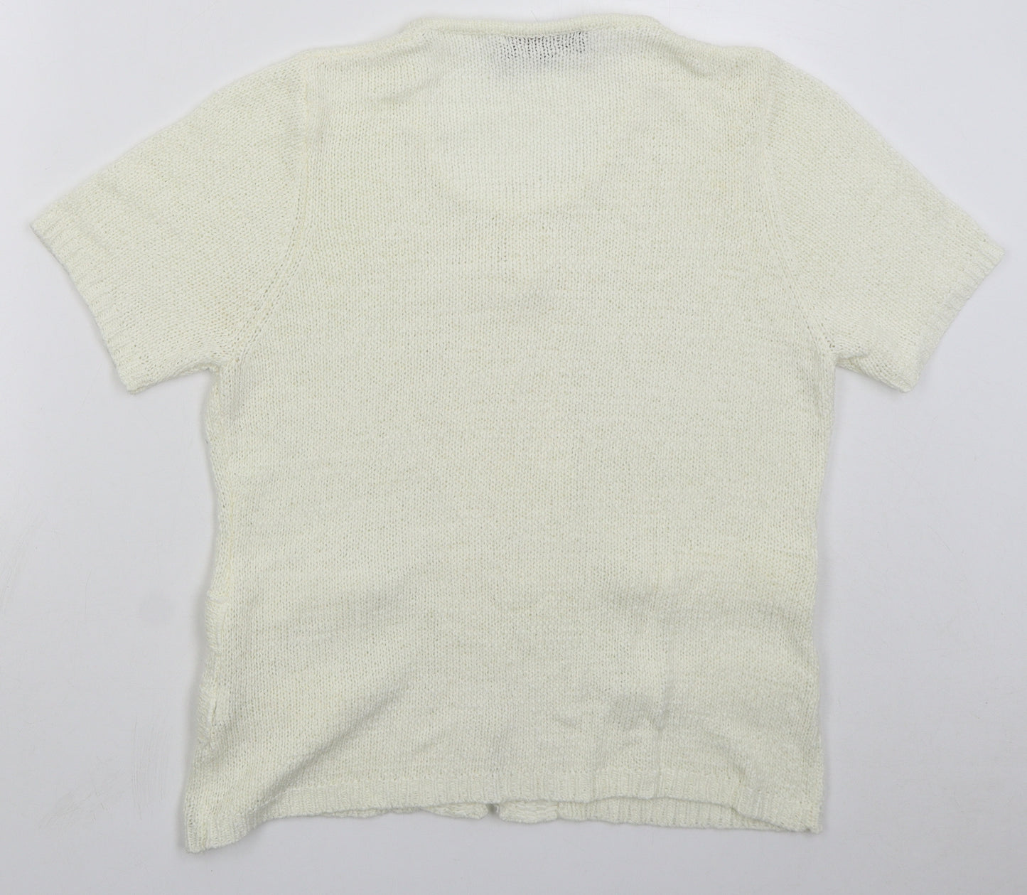 Stephen Womens Ivory Round Neck Acrylic Pullover Jumper Size L