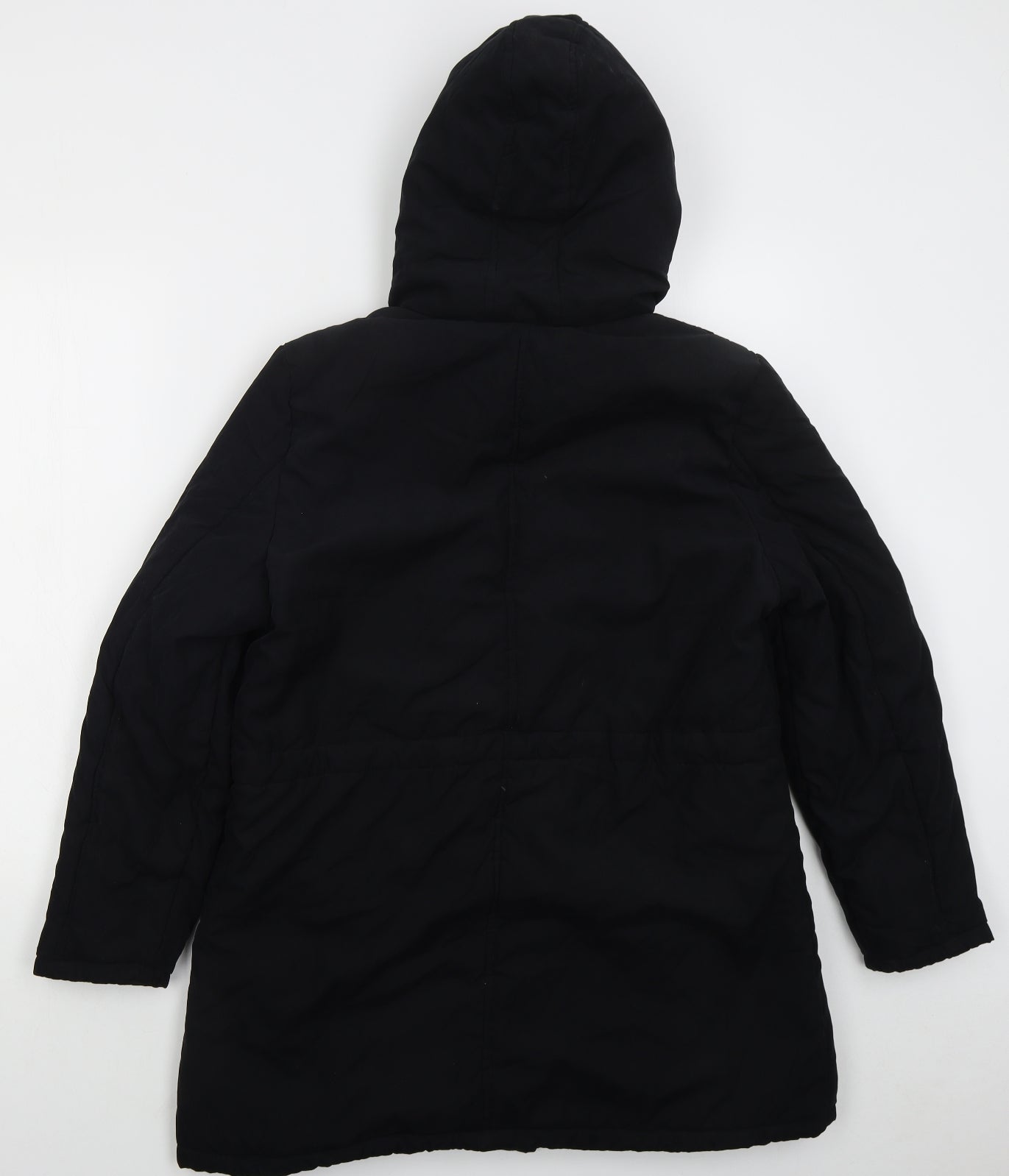 B You Womens Black Parka Coat Size 16 Zip