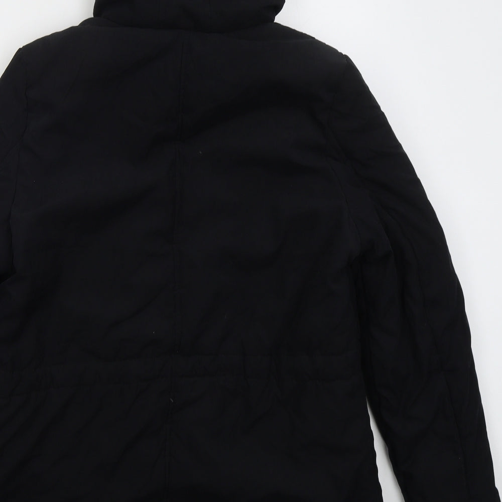 B You Womens Black Parka Coat Size 16 Zip