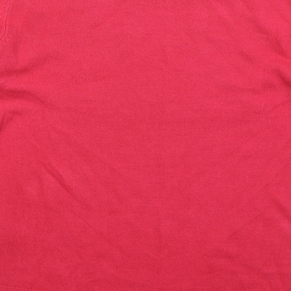 Primark Womens Pink Crew Neck Acrylic Pullover Jumper Size 10