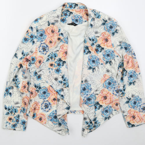 New Look Womens White Floral Jacket Size 16