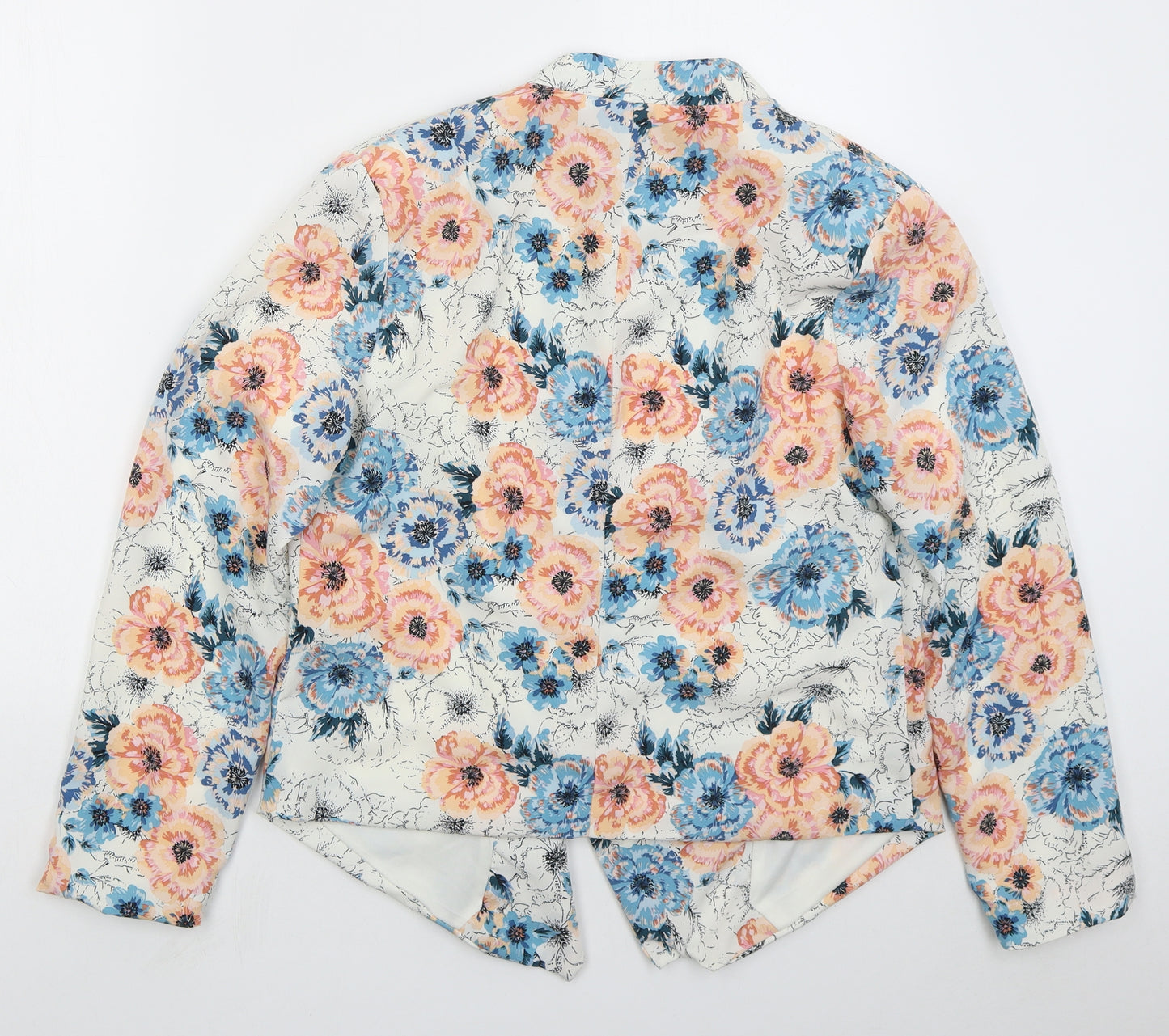 New Look Womens White Floral Jacket Size 16
