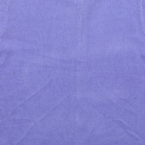 Bonmarché Womens Purple Crew Neck Acrylic Cardigan Jumper Size 12