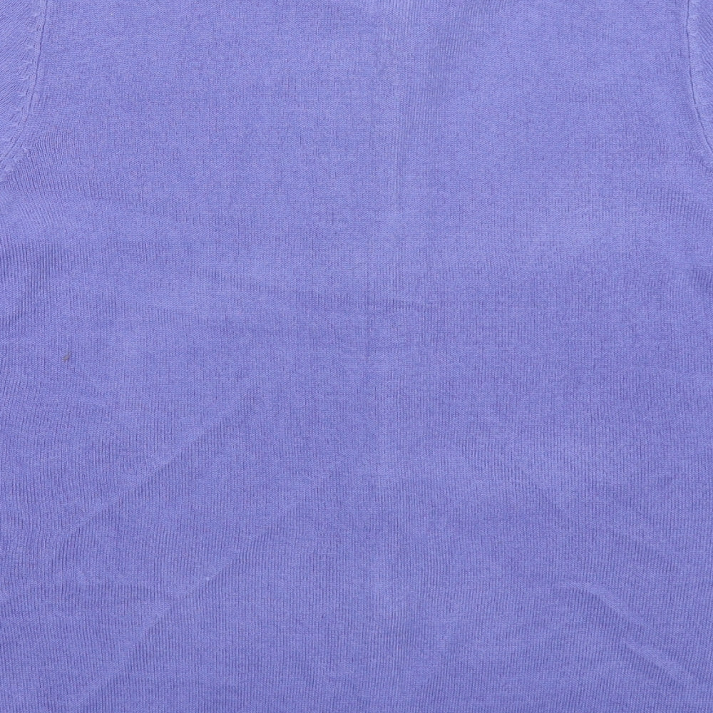 Bonmarché Womens Purple Crew Neck Acrylic Cardigan Jumper Size 12