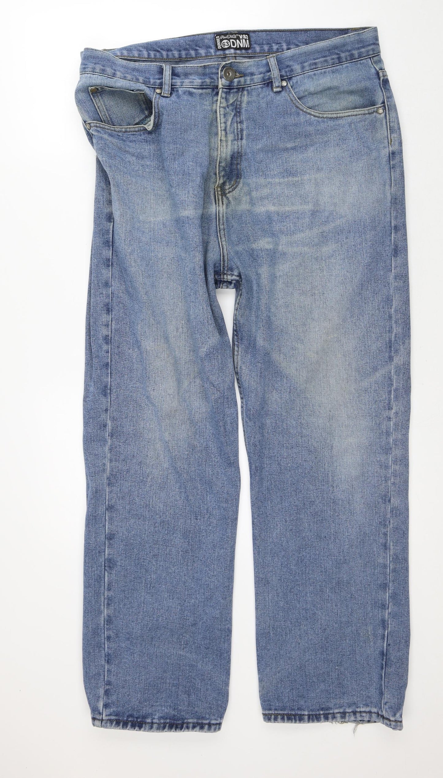 Dunnes Stores Mens Blue Cotton Straight Jeans Size 38 in L30 in Regular