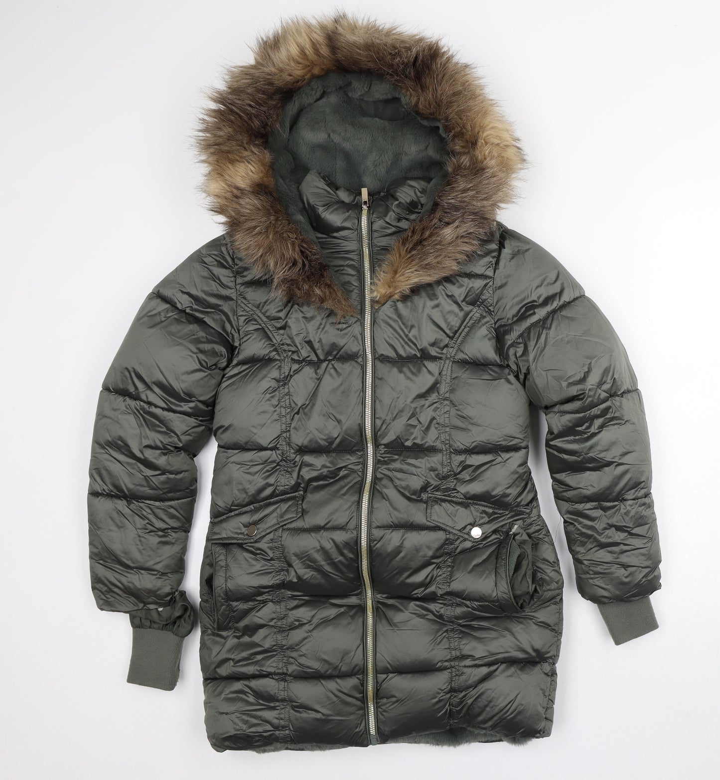 NEXT Girls Green Quilted Coat Size 11 Years
