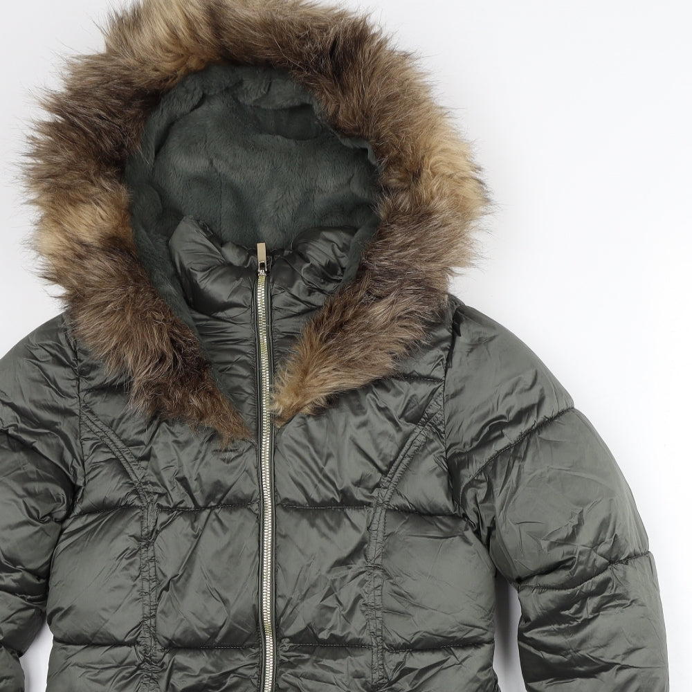 NEXT Girls Green Quilted Coat Size 11 Years