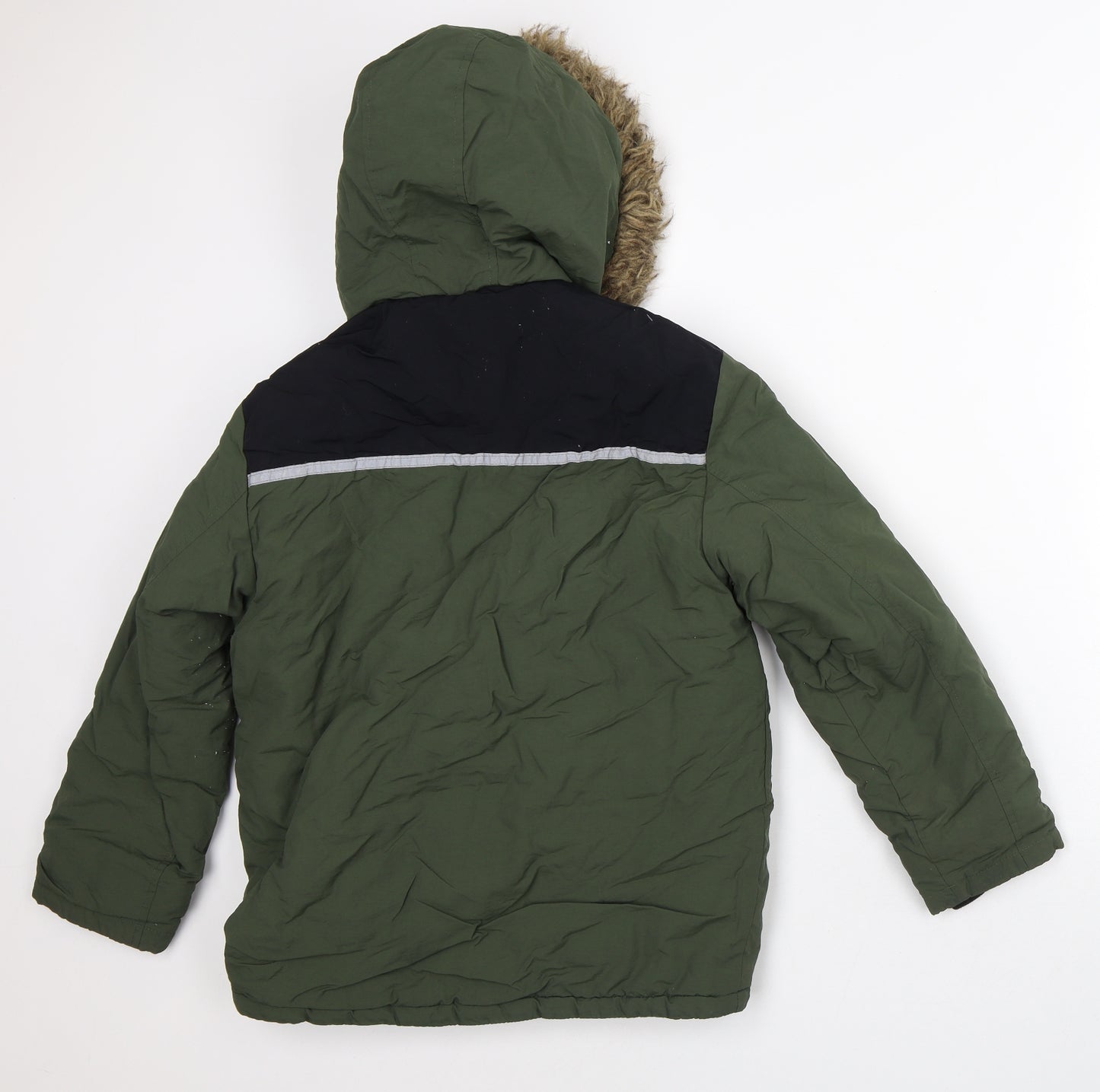 George Boys Green Parka Coat Size 10-11 Years