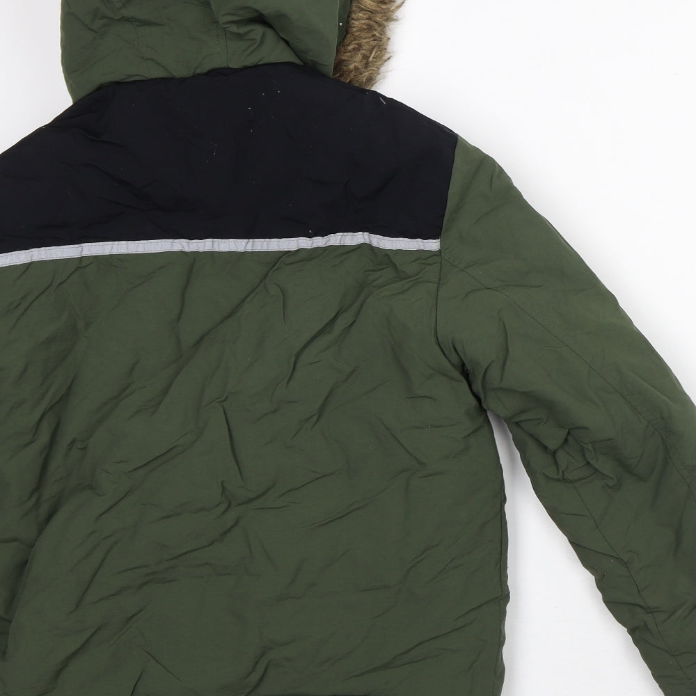 George Boys Green Parka Coat Size 10-11 Years