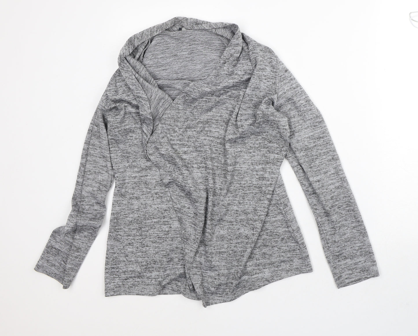 Mr Max Womens Grey Round Neck Geometric Polyester Cardigan Jumper Size S