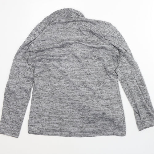 Mr Max Womens Grey Round Neck Geometric Polyester Cardigan Jumper Size S