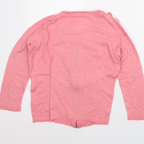 Sprit Womens Pink Round Neck Viscose Cardigan Jumper Size S