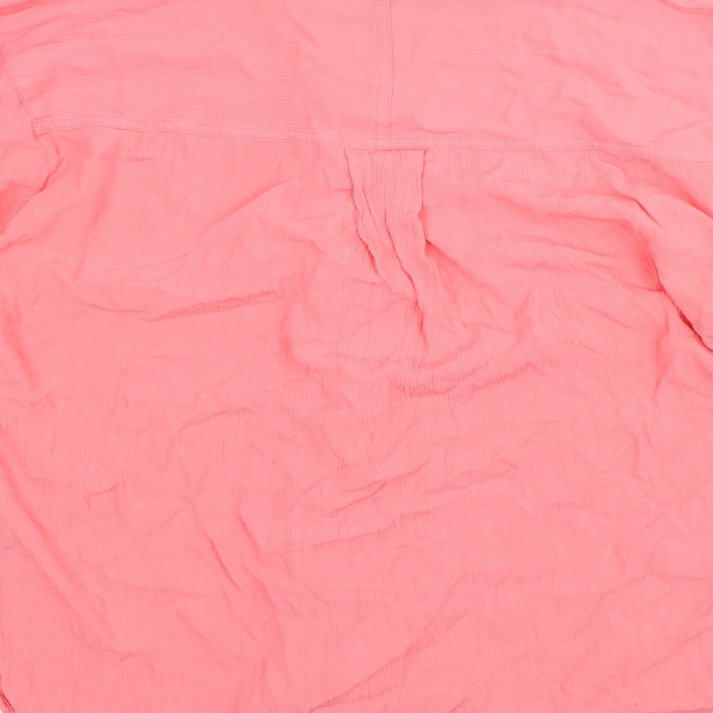 Marks and Spencer Womens Pink Viscose Tunic Blouse Size 16 V-Neck