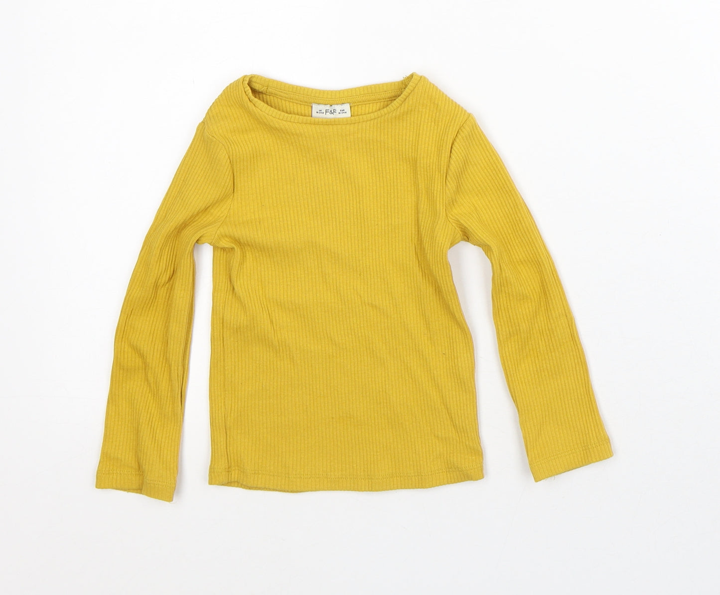 F&F Baby Yellow Cotton Pullover Jumper Size 18-24 Months