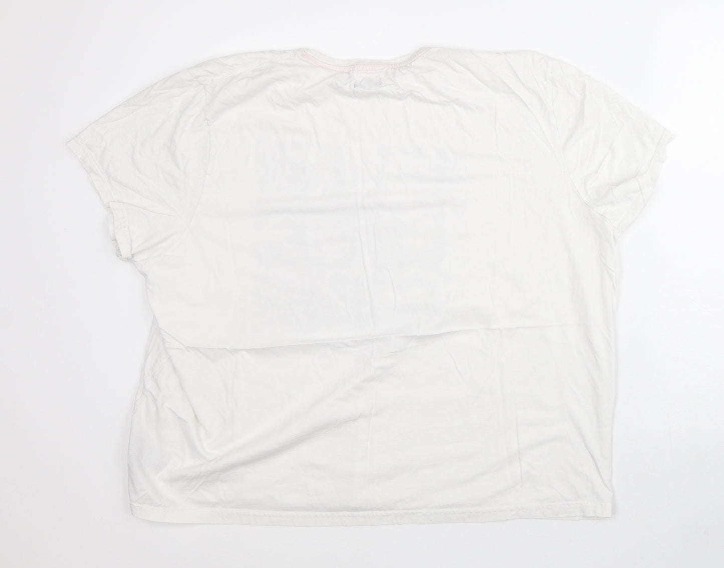 F&F Womens White 100% Cotton Basic T-Shirt Size 3XL Crew Neck