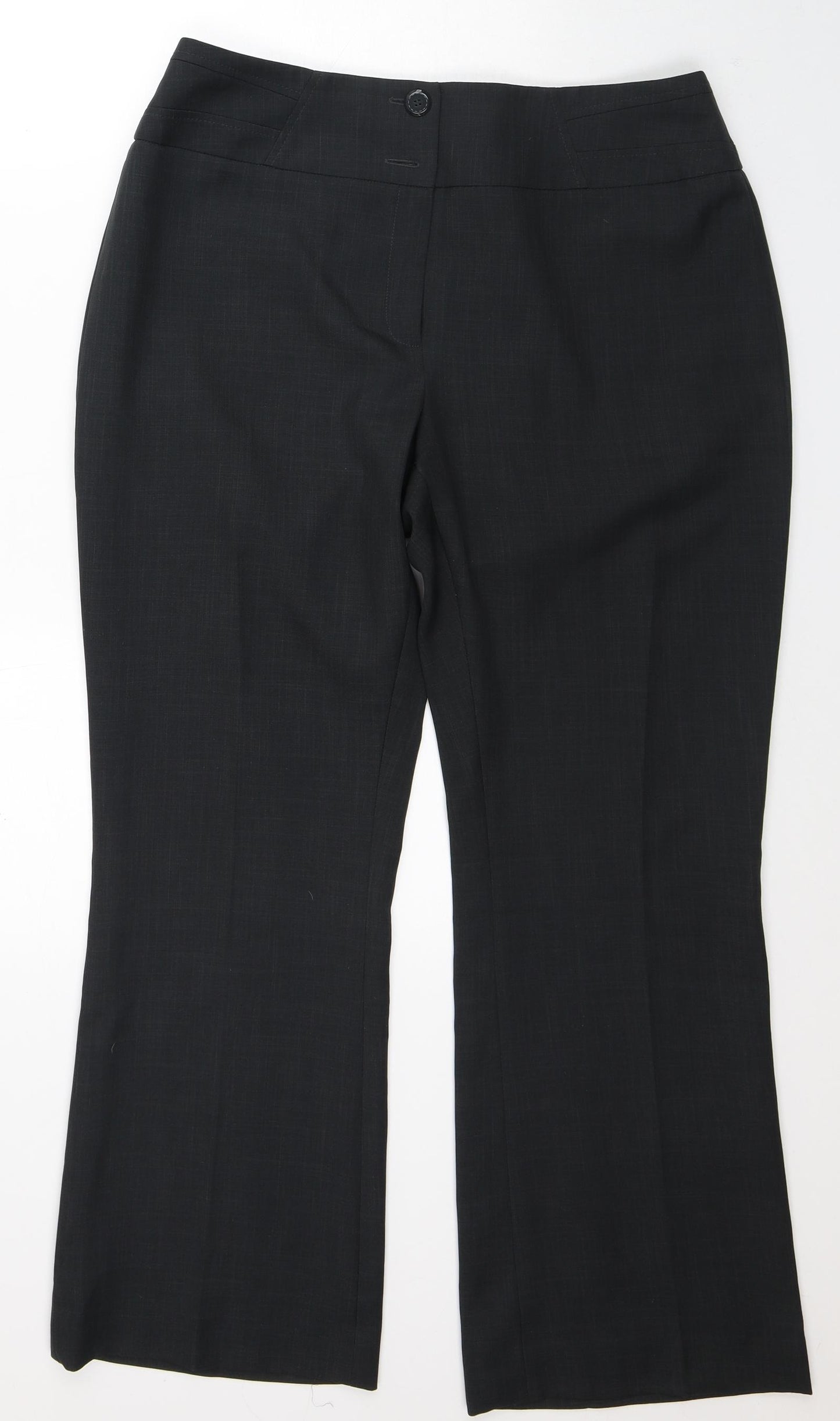 Debenhams Womens Black Polyester Trousers Size 14 L29 in Regular