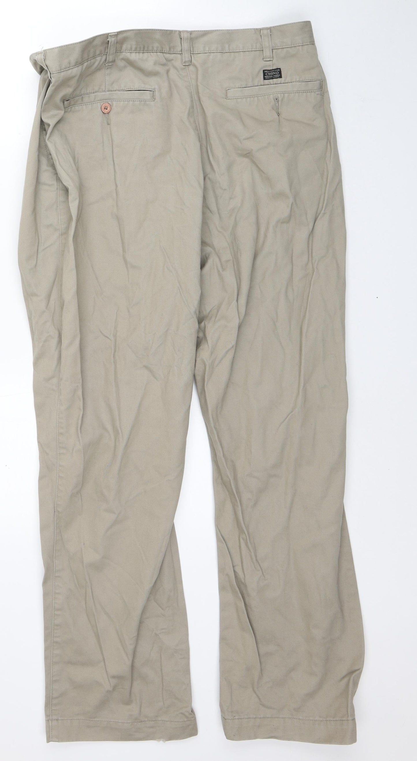 Easy Mens Brown Cotton Cargo Trousers Size 38 in L30 in Regular