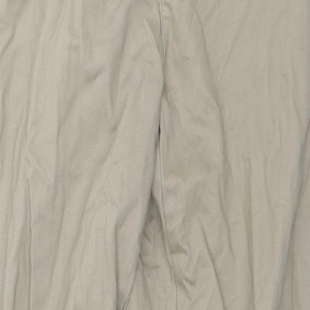 Easy Mens Brown Cotton Cargo Trousers Size 38 in L30 in Regular