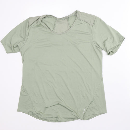 DOMYOS Womens Green Polyester Basic T-Shirt Size M Round Neck