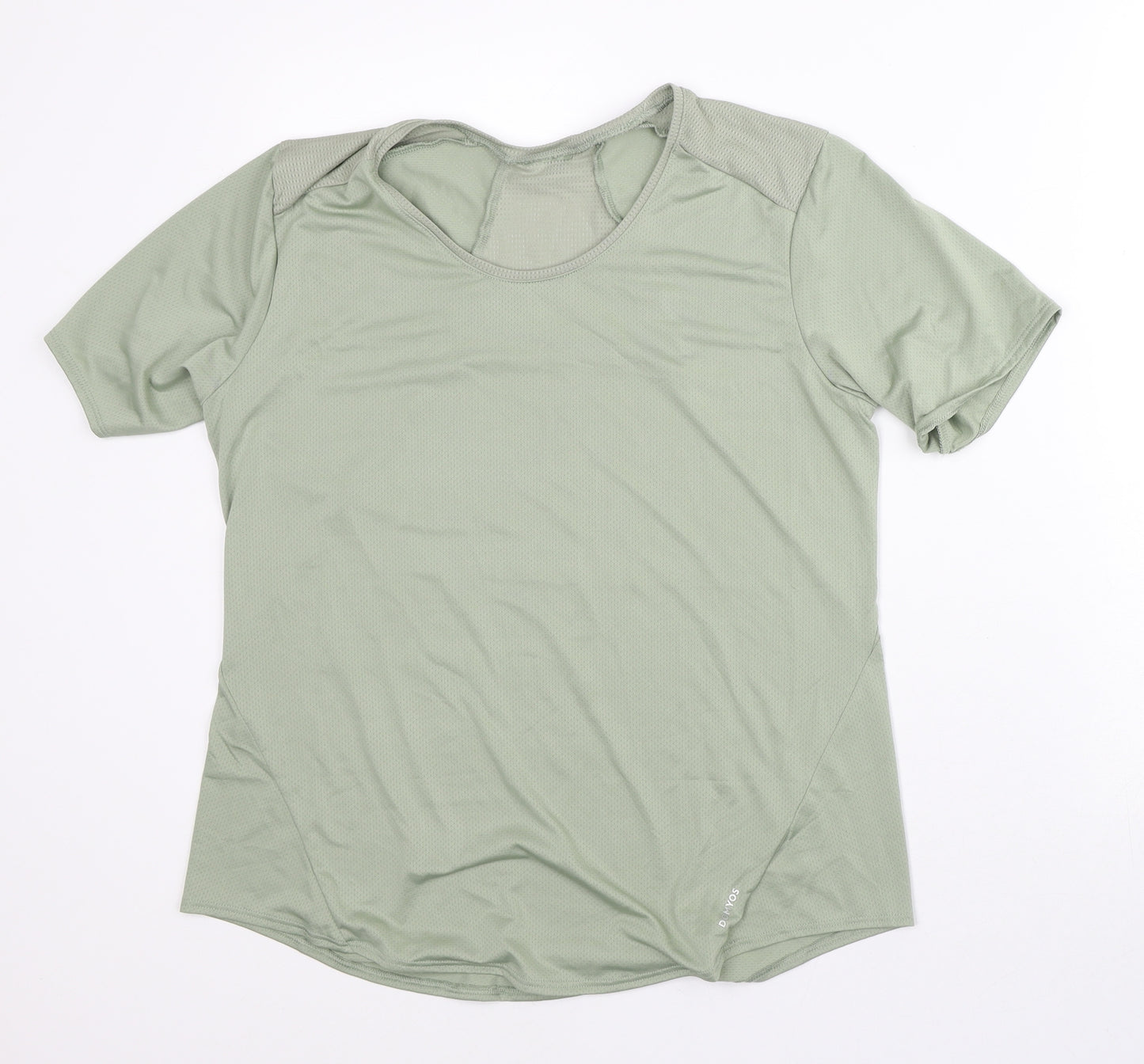 DOMYOS Womens Green Polyester Basic T-Shirt Size M Round Neck