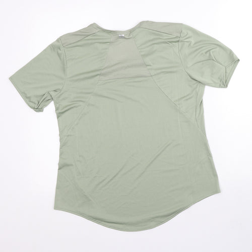 DOMYOS Womens Green Polyester Basic T-Shirt Size M Round Neck