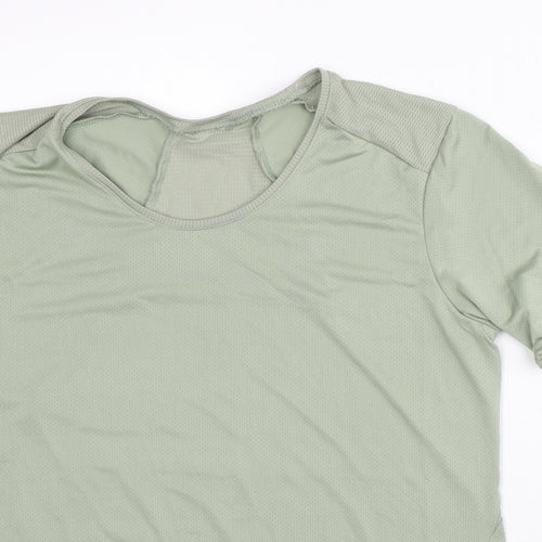 DOMYOS Womens Green Polyester Basic T-Shirt Size M Round Neck