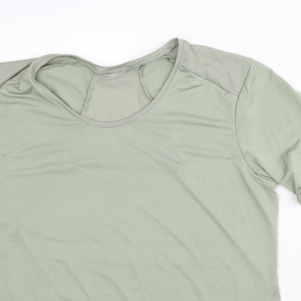 DOMYOS Womens Green Polyester Basic T-Shirt Size M Round Neck