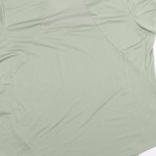 DOMYOS Womens Green Polyester Basic T-Shirt Size M Round Neck