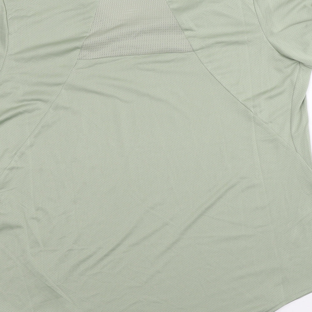 DOMYOS Womens Green Polyester Basic T-Shirt Size M Round Neck