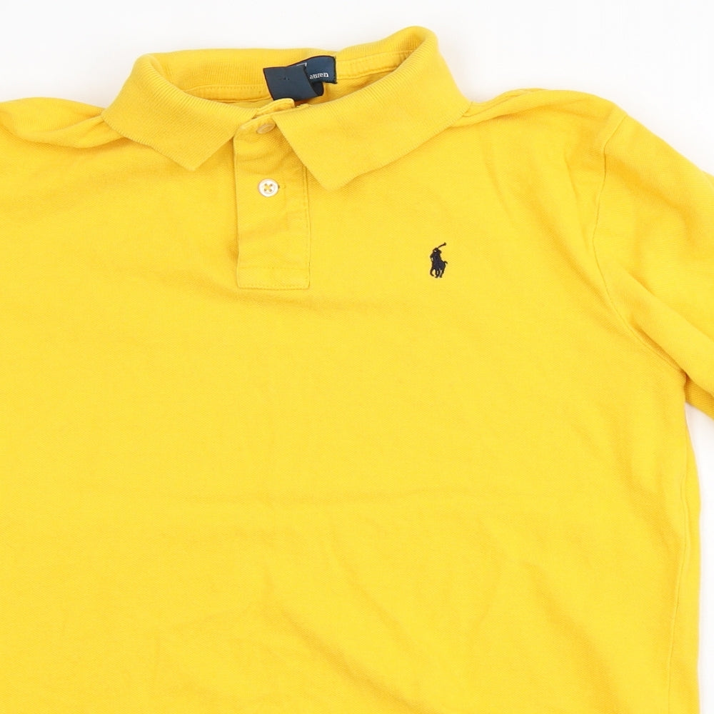 Ralph Lauren Mens Yellow Cotton Polo Size L Collared