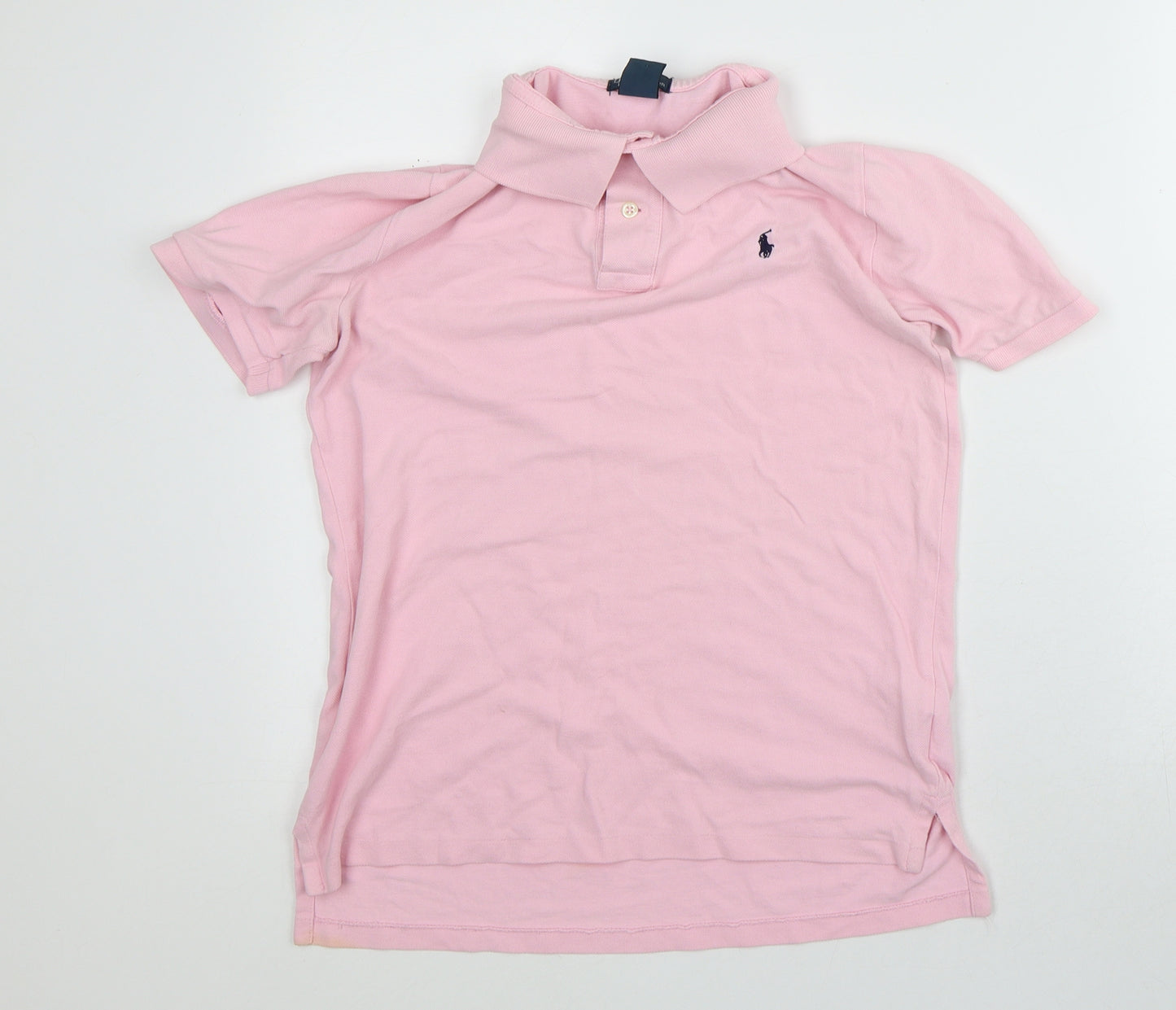 Ralph Lauren Womens Pink 100% Cotton Basic Polo Size L Collared