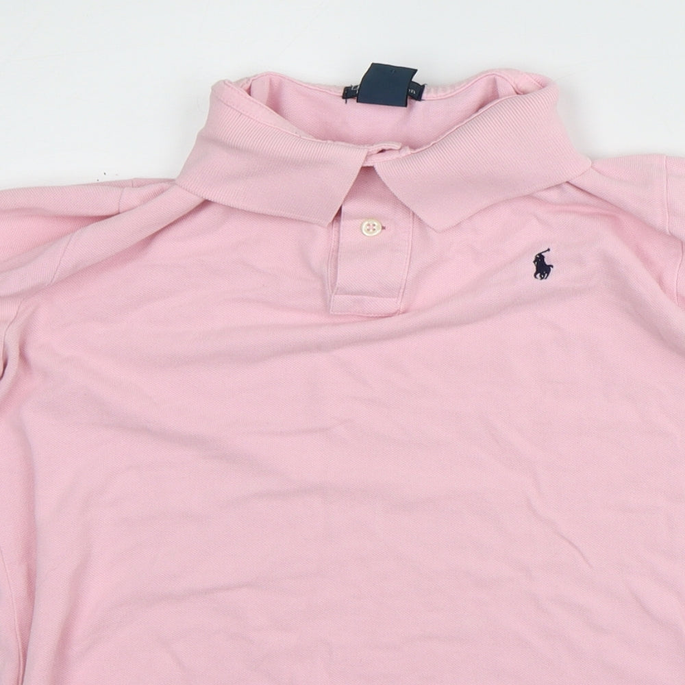 Ralph Lauren Womens Pink 100% Cotton Basic Polo Size L Collared