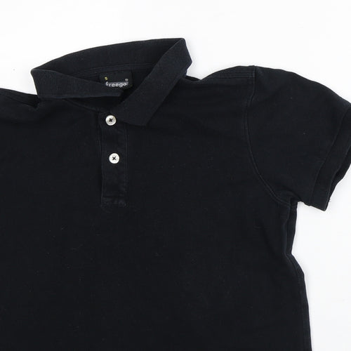Freego Mens Black Polyester Polo Size S Collared