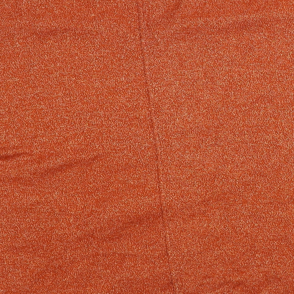 F&F Womens Orange Polyester Basic T-Shirt Size 8 V-Neck