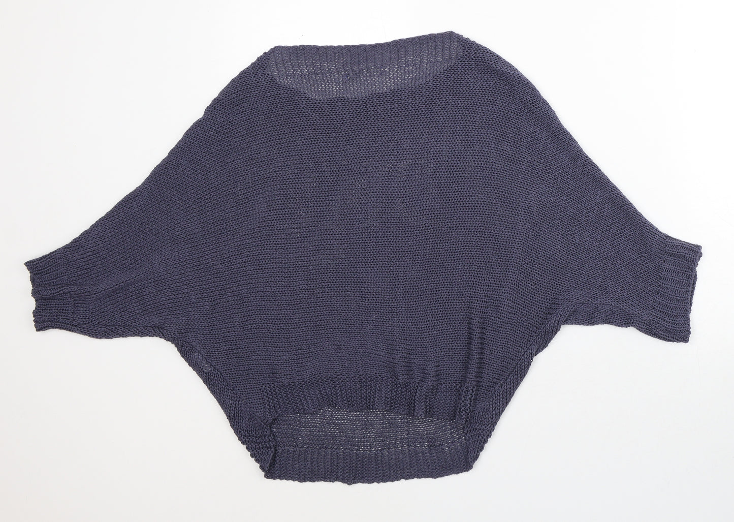 Carina Ricci Womens Purple Round Neck Acrylic Cape Jumper Size S