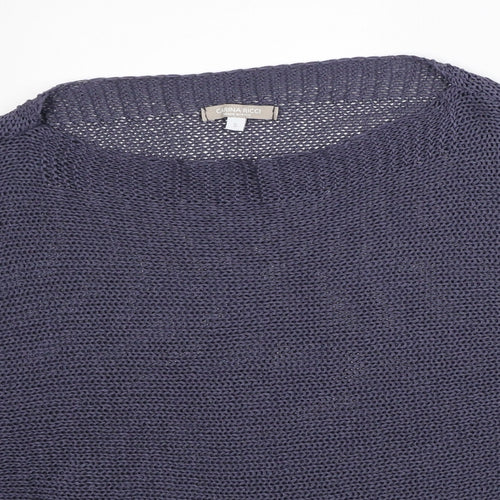 Carina Ricci Womens Purple Round Neck Acrylic Cape Jumper Size S