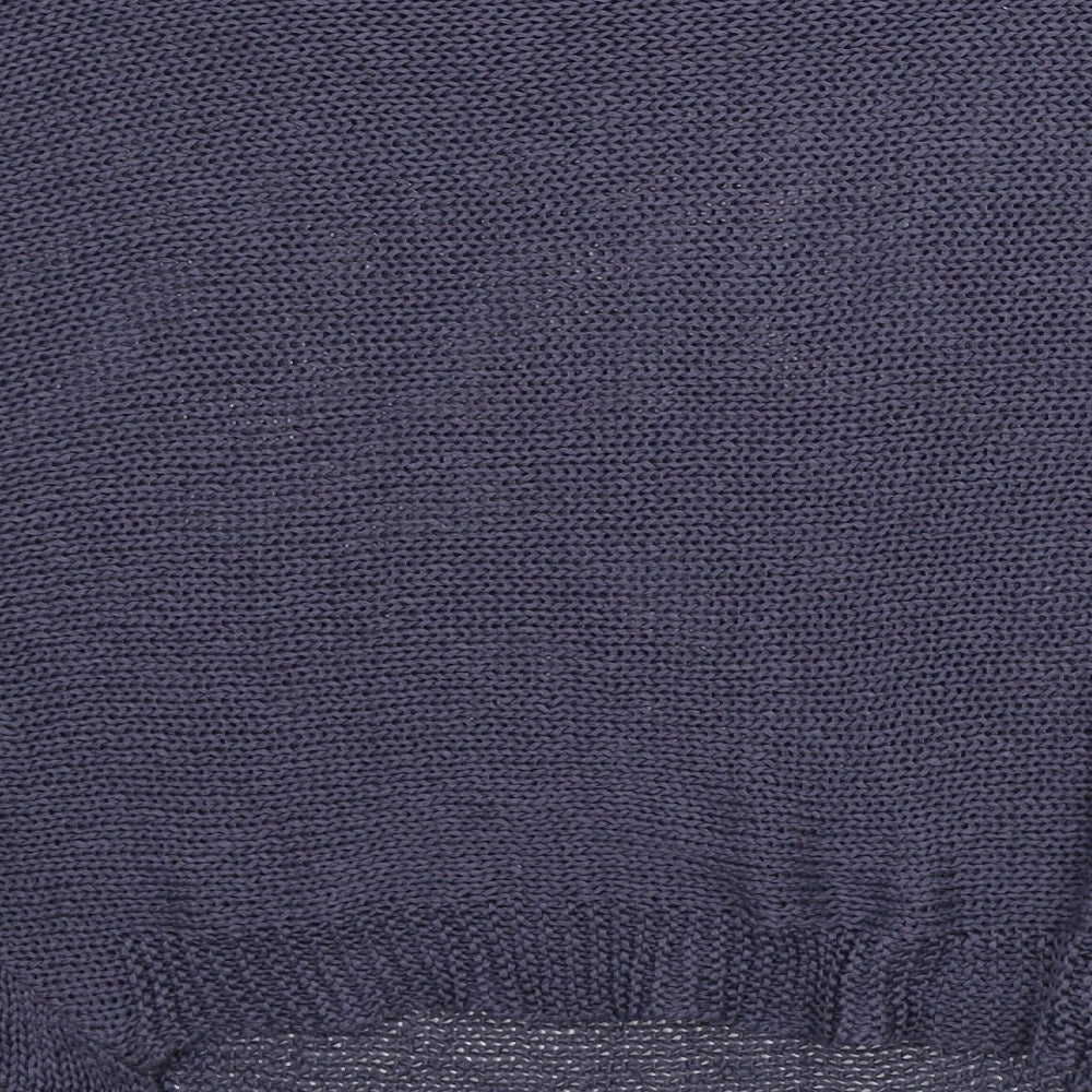 Carina Ricci Womens Purple Round Neck Acrylic Cape Jumper Size S