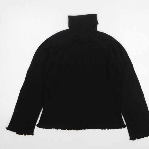 Nightingales Womens Black Roll Neck Acrylic Pullover Jumper Size M